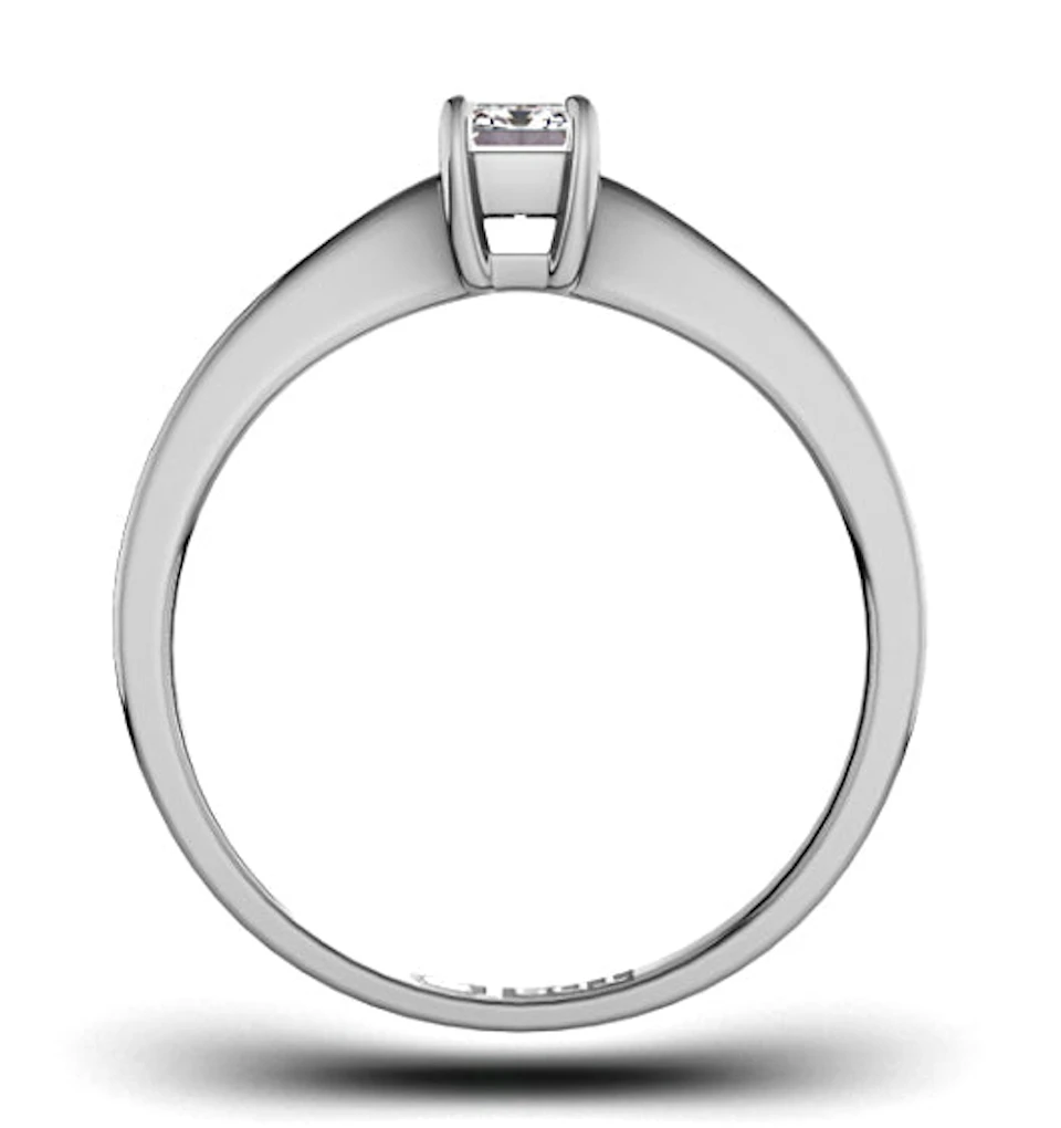 Diamond Engagement Ring Emerald Cut 18K White Gold 0.25CT-G-H/SI