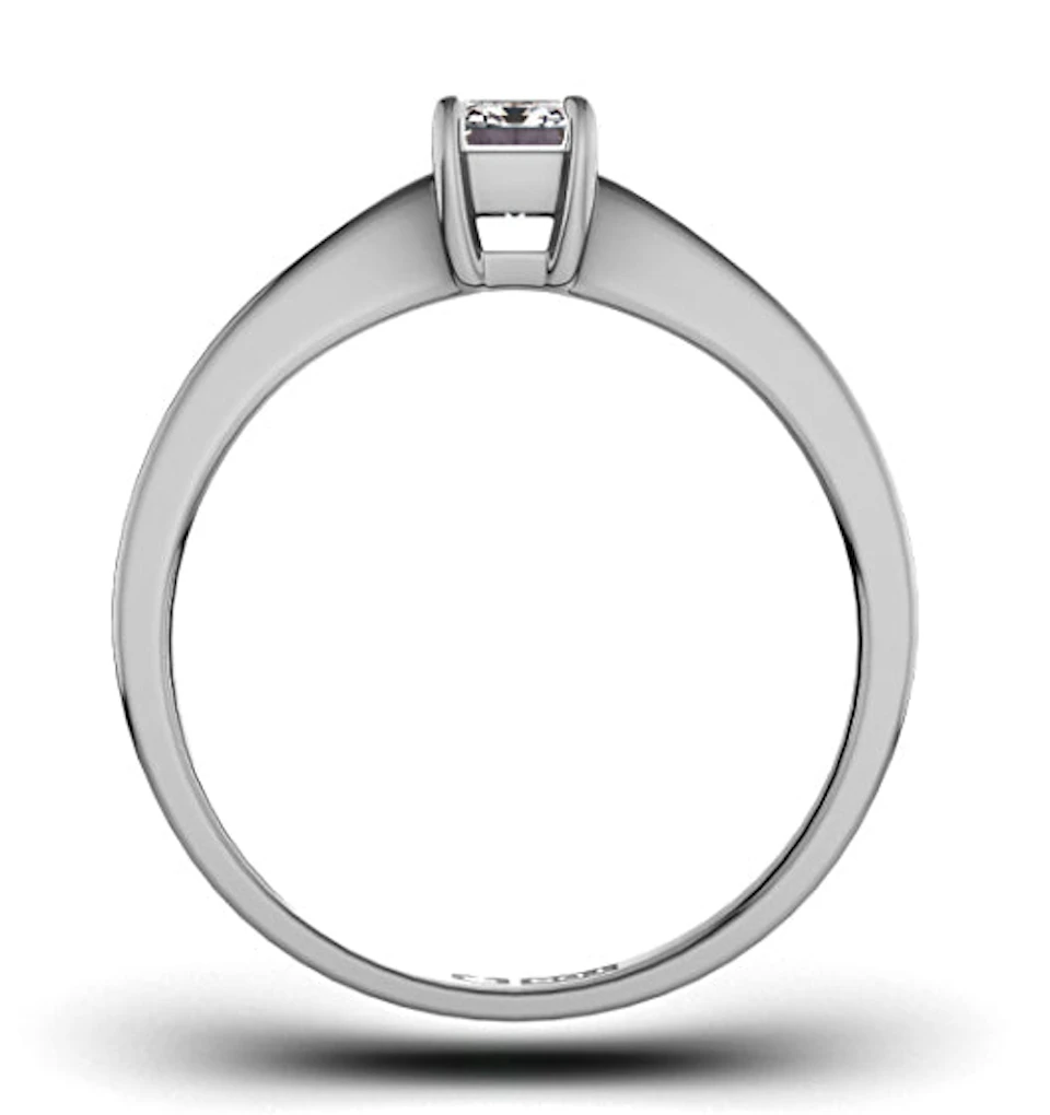 Engagement Ring Certified Emerald Cut Diamond 0.33CT H/SI 18K Gold