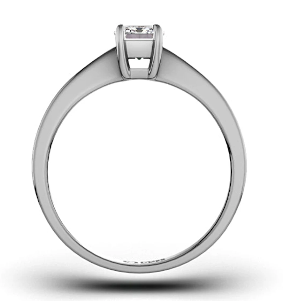 Diamond Engagement Ring Emerald Cut 18K White Gold 0.50CT-F-G/VS