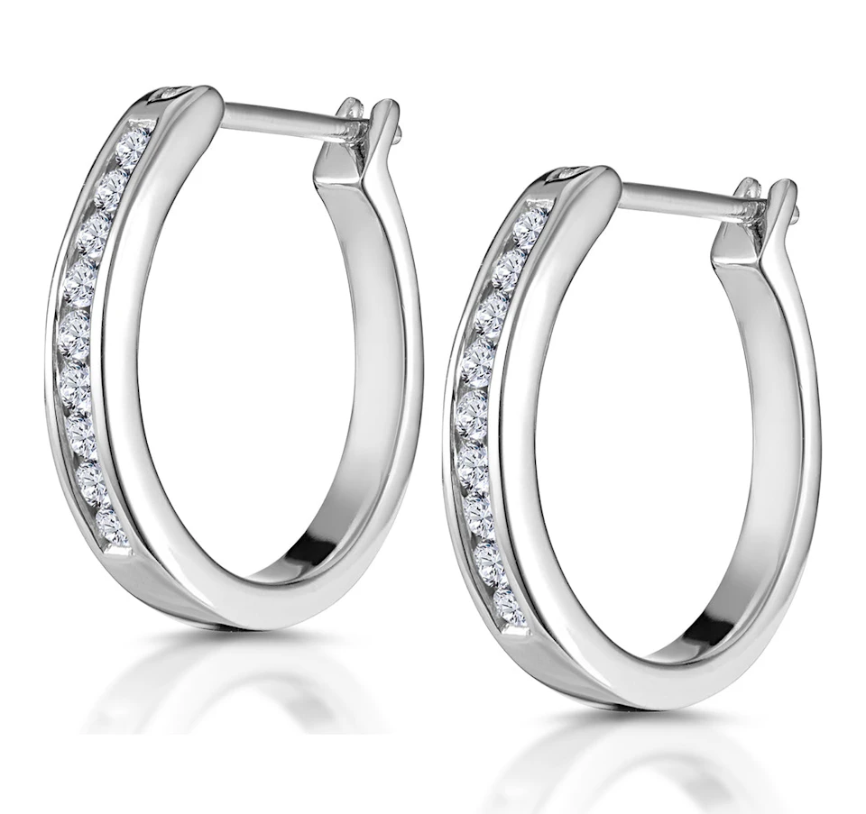 Hoop Earrings 0.25ct Lab Diamond 9K White Gold