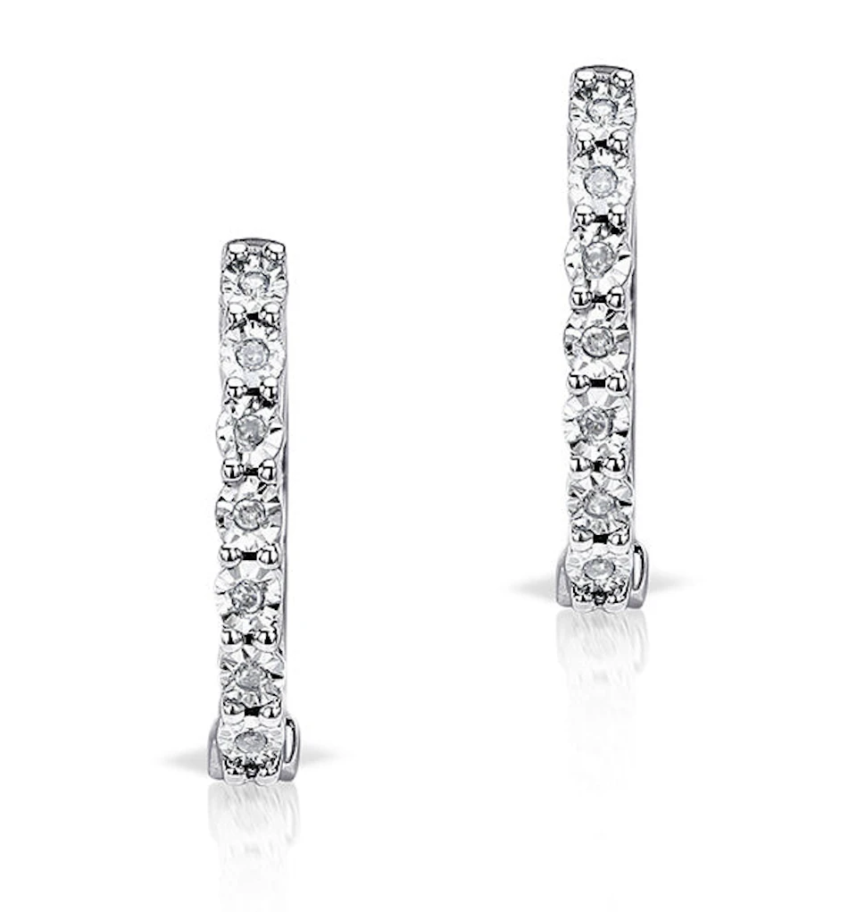 0.06ct Diamond and 9K White Gold Earrings - H4557