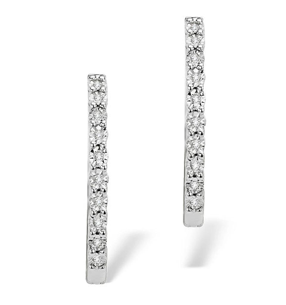 0.08ct Diamond and 9K White Gold Earrings - H4558