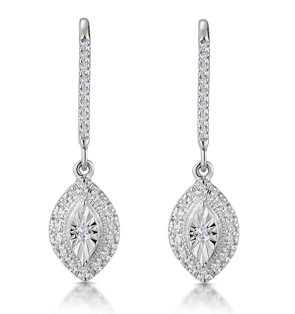 Masami Lab Diamond Marquise Earrings 0.30ct Pave Set in 925 Sterling Silver