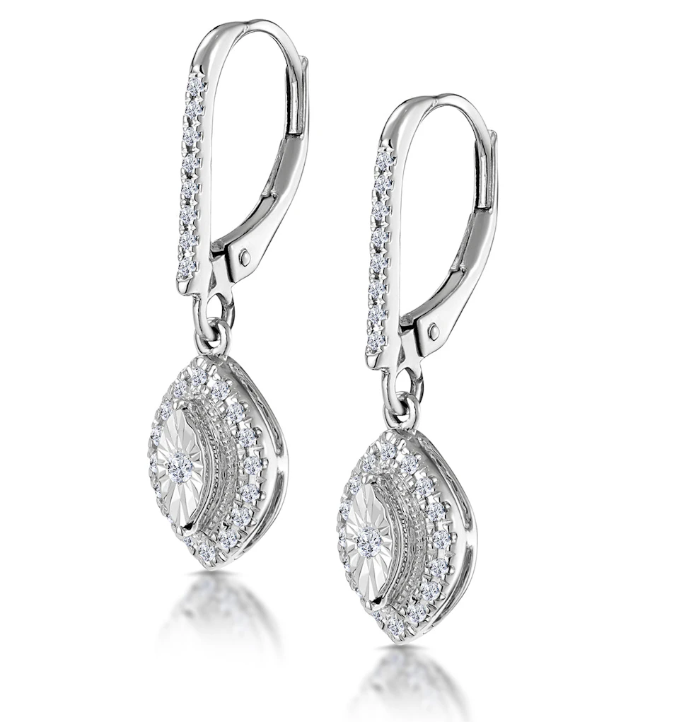 Masami Lab Diamond Marquise Earrings 0.30ct Pave Set in 925 Sterling Silver