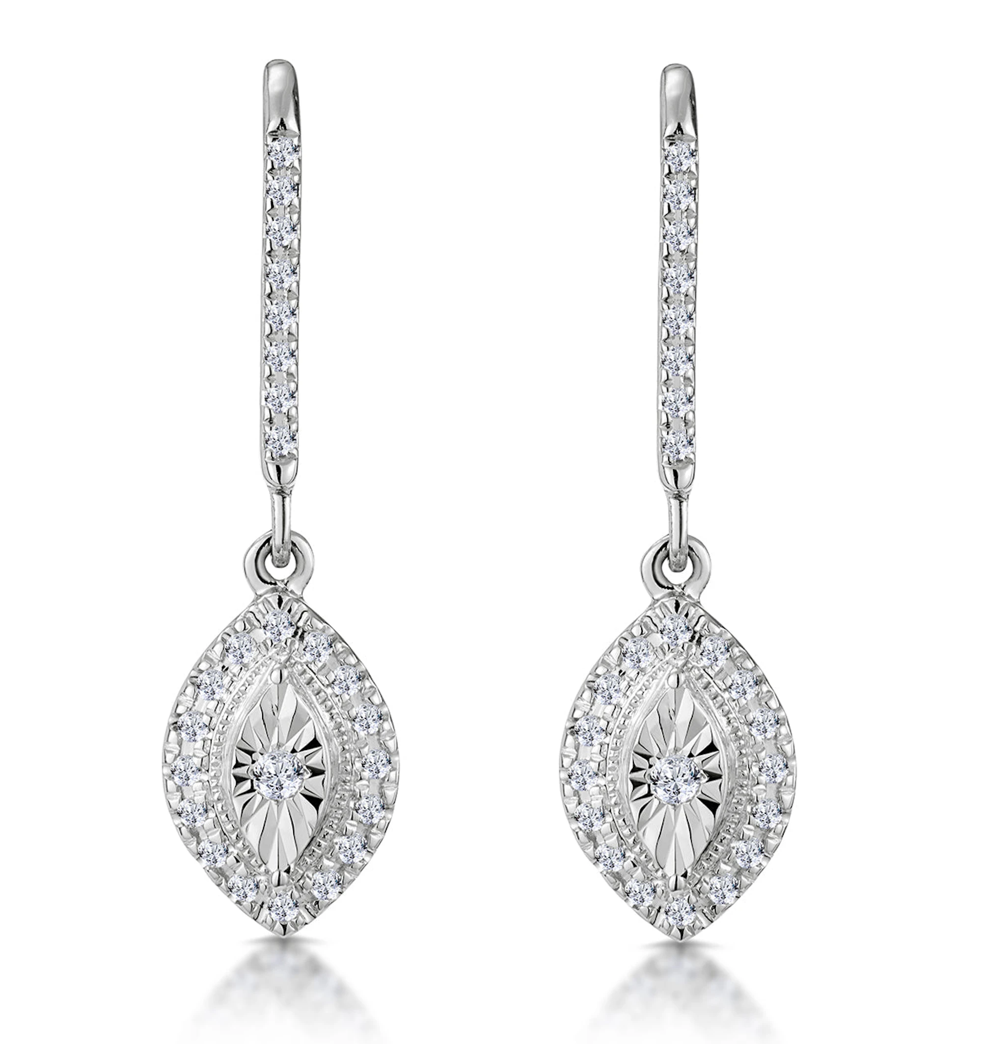 Masami Diamond Marquise Earrings 0.30ct Pave Set in 9K White Gold
