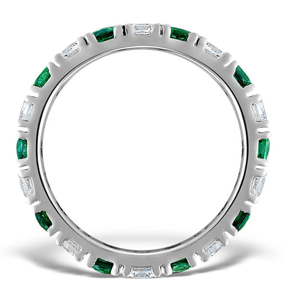 Emerald 0.70ct H/SI Diamond Platinum Eternity Ring Item HG20-322GJUS