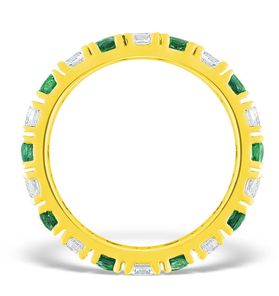 Poppy 18K Gold Emerald 0.70ct and G/VS 2CT Diamond Eternity Ring
