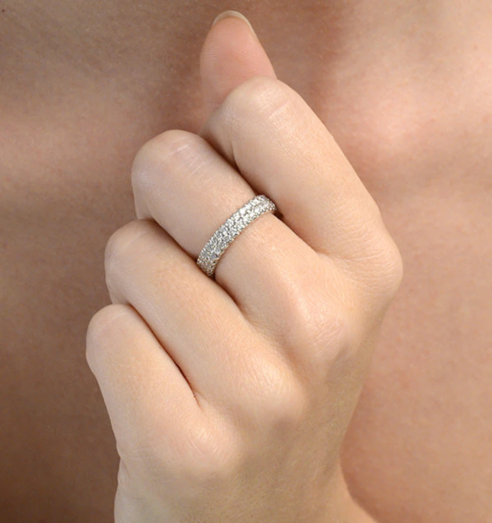 Jasmine Lab Diamond Pave Eternity Ring 1.00ct G/VS in Platinum