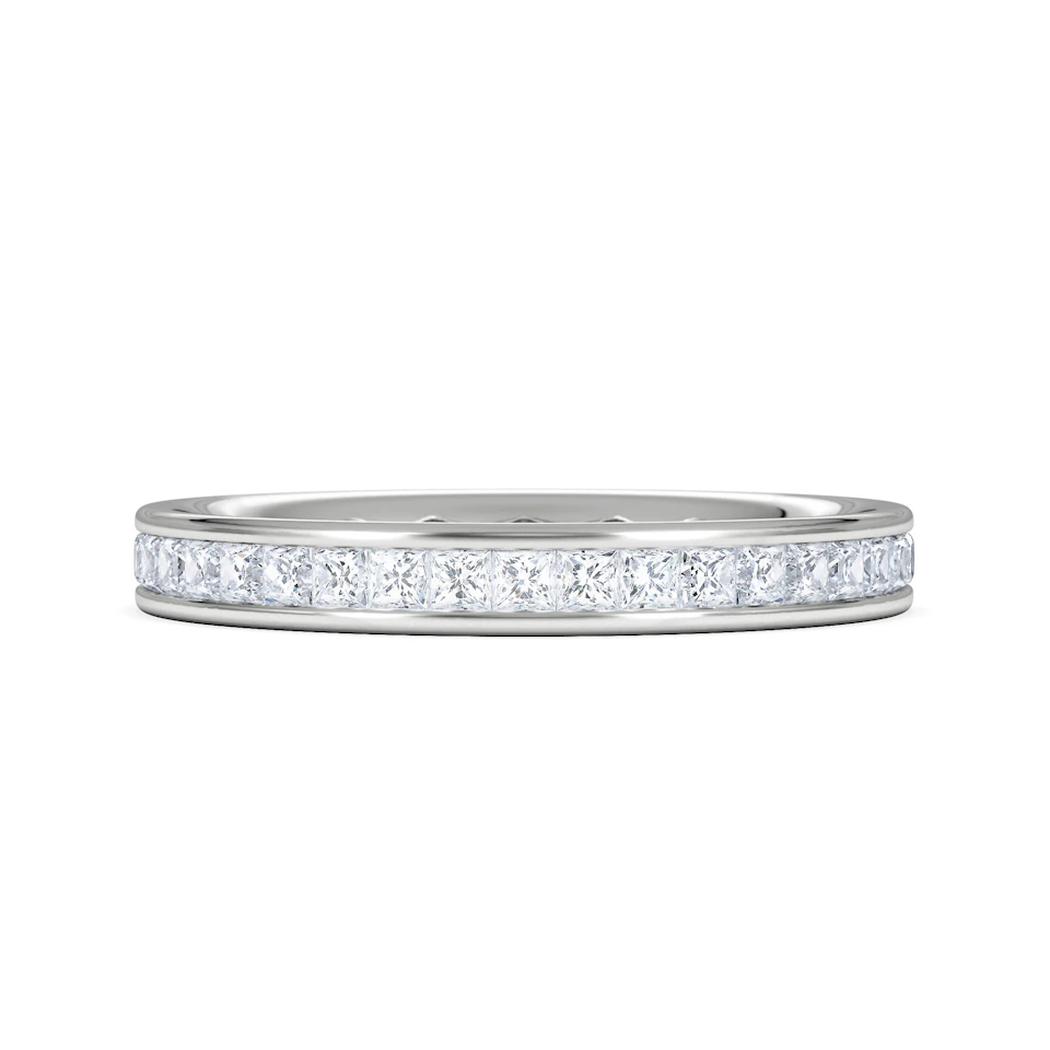 Mens 1ct G/Vs Diamond 18K White Gold Full Band Ring Item