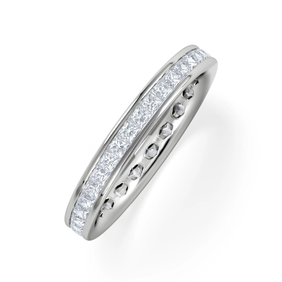 Mens 1ct G/Vs Diamond Platinum Full Band Ring