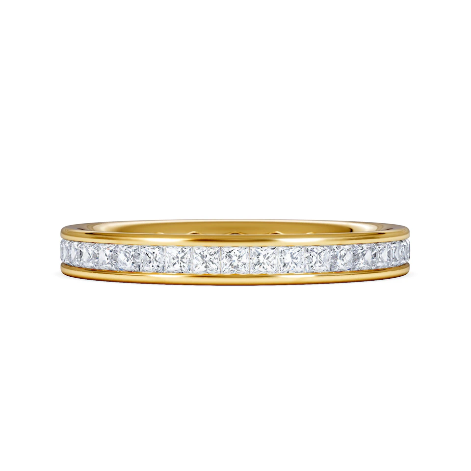 Mens 1ct G/Vs Diamond 18K Gold Full Band Ring