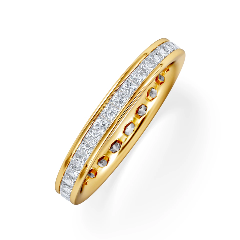 Mens 1ct G/Vs Diamond 18K Gold Full Band Ring