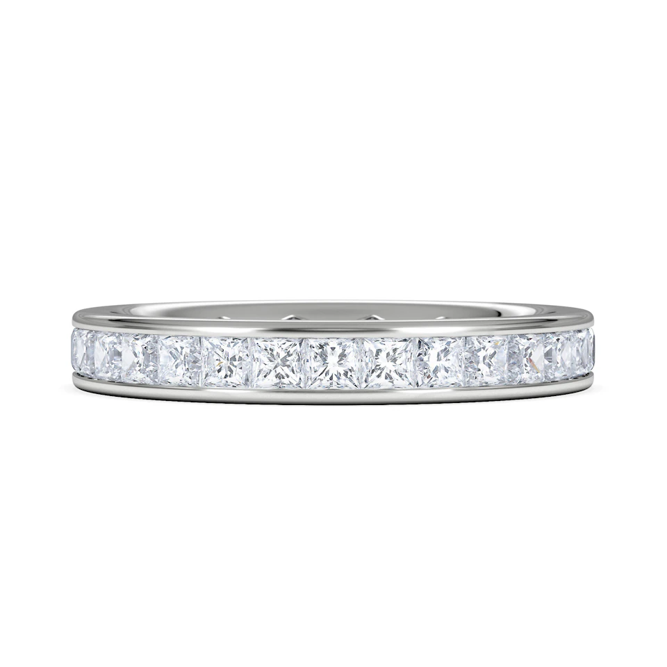 Lauren Lab Princess Diamond Eternity Ring 18K White Gold 2.00ct G/Vs