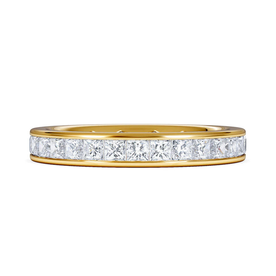 Lauren Lab Princess Diamond Eternity Ring 18K Gold 2.00ct G/Vs