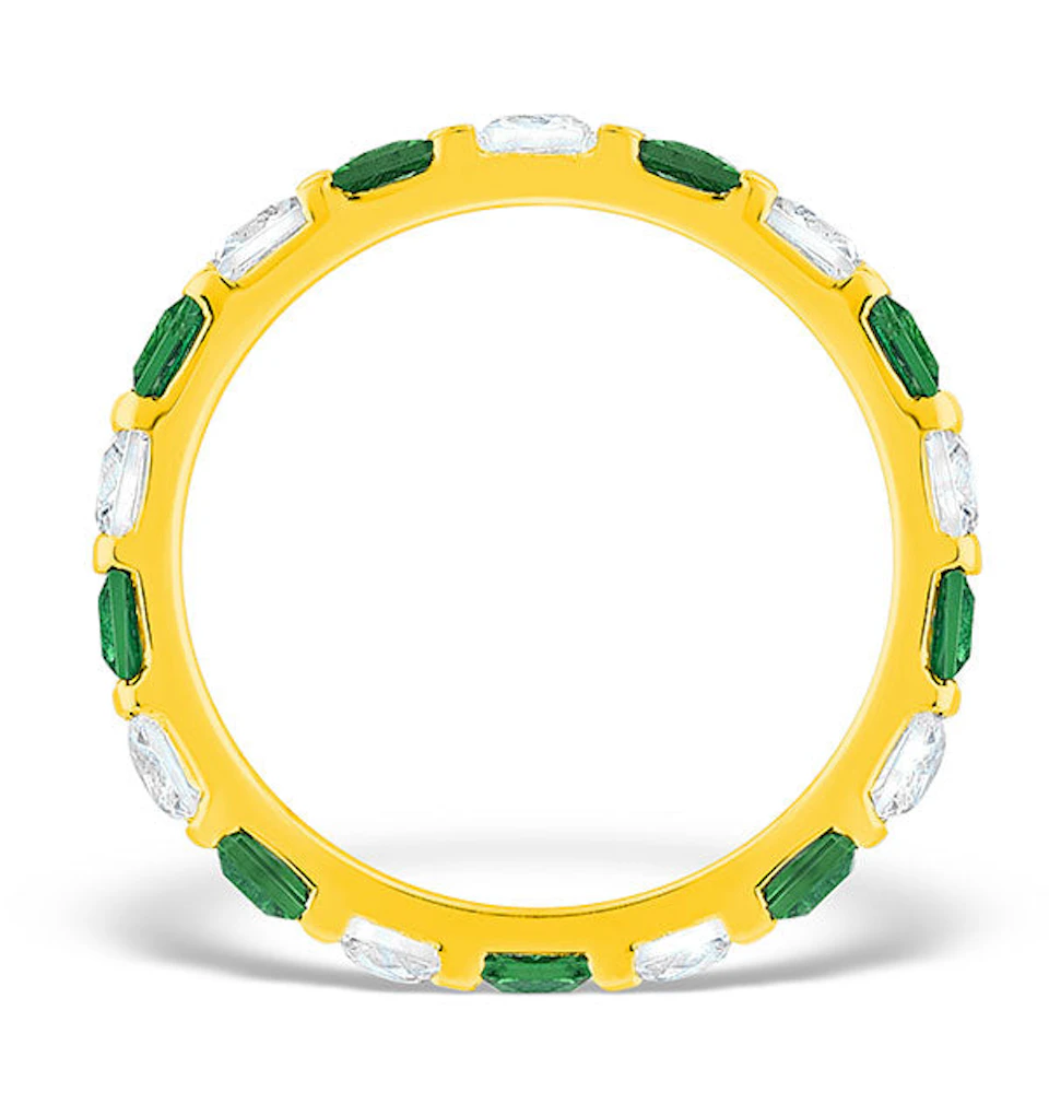 Olivia 18K Gold Emerald 1.20ct and G/VS 1CT Diamond Eternity Ring