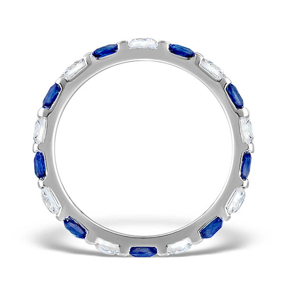 Sapphire 1.30ct And Diamond Platinum Eternity Ring
