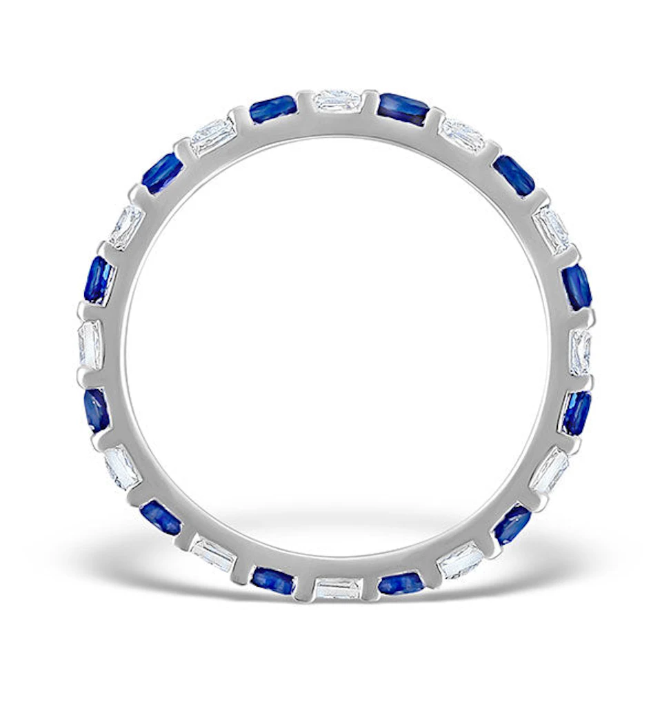 Sapphire 0.70ct And Diamond Platinum Eternity Ring