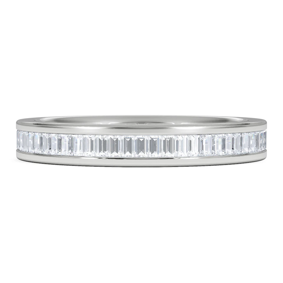 Mens 1ct H/Si Diamond Platinum Full Band Ring