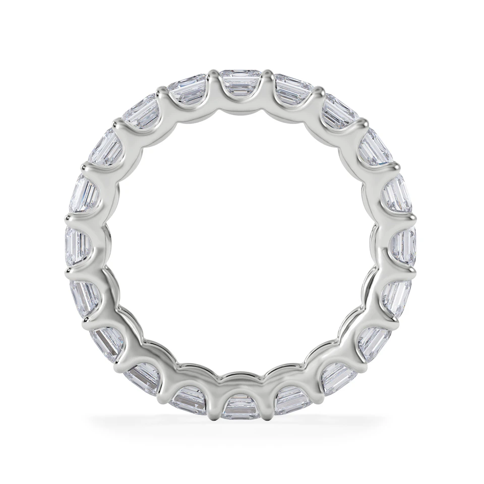 Elisa Diamond Eternity Ring Asscher Cut 4ct VVs Platinum Size J-N