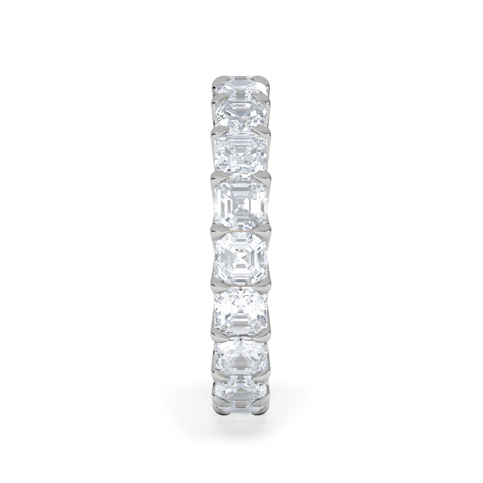 Elisa Diamond Eternity Ring Asscher Cut 3.2ct VVs Platinum Size H-I