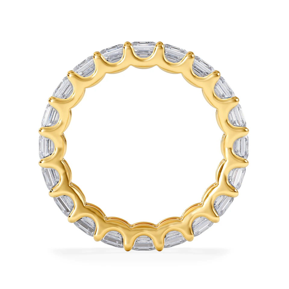 Elisa Diamond Eternity Ring Asscher Cut 4.94ct VVs 18K Gold Size H-I