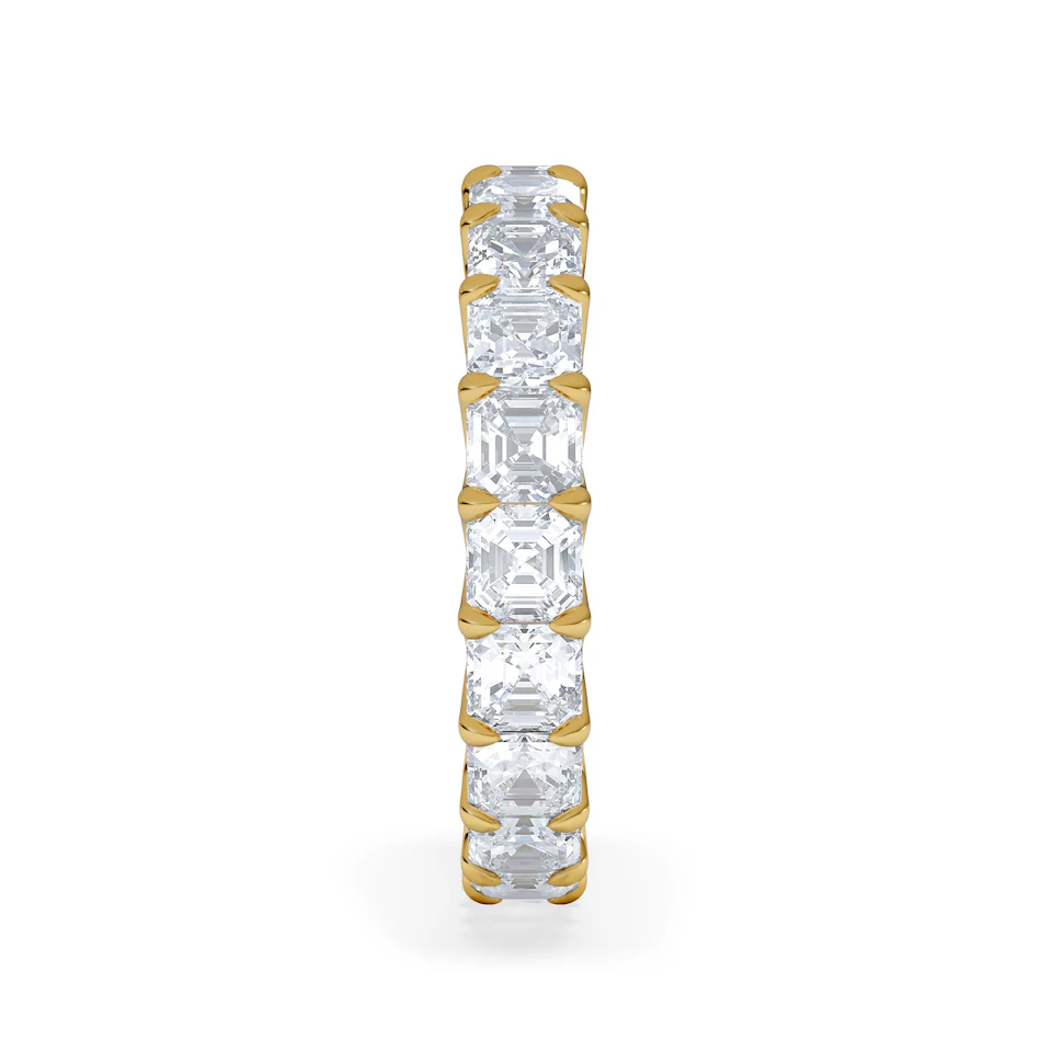 Elisa Diamond Eternity Ring Asscher Cut 5.32ct VVs 18K Gold Size H-I