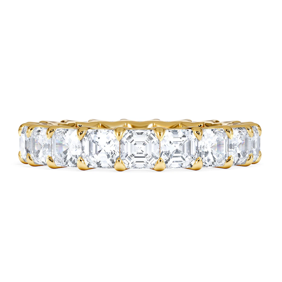 Elisa Diamond Eternity Ring Asscher Cut 4.94ct VVs 18K Gold Size H-I
