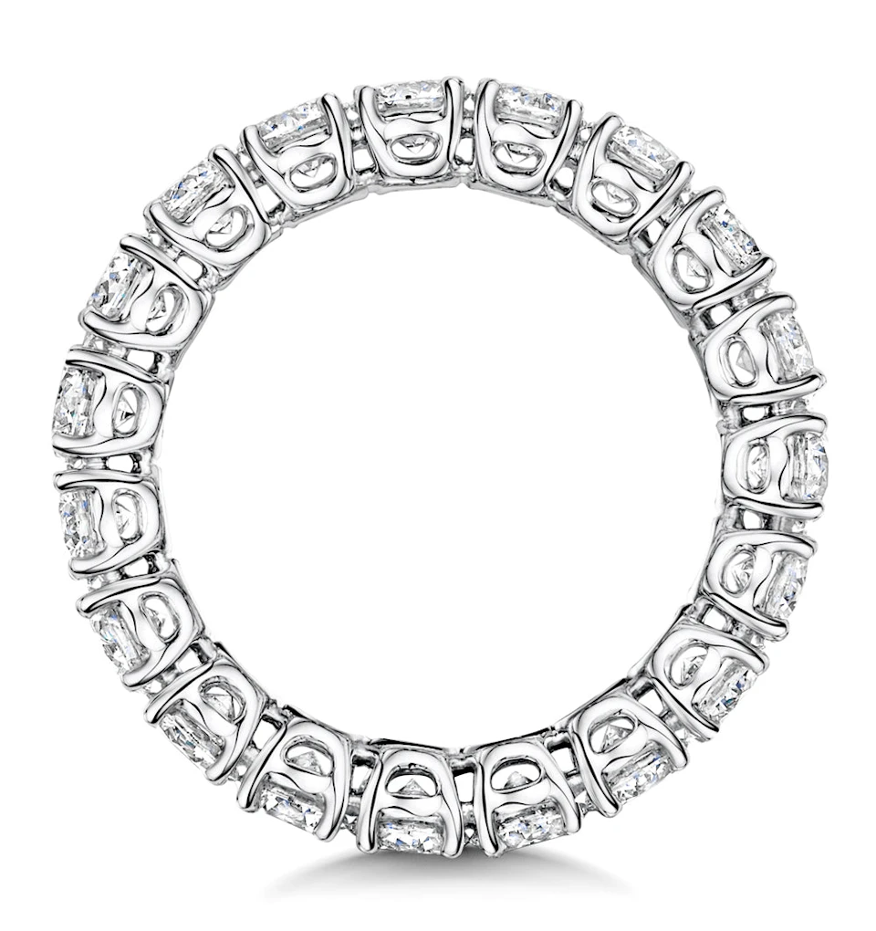 Stella Diamond Eternity Ring Round Cut 2.7ct VVs Platinum Size J-N