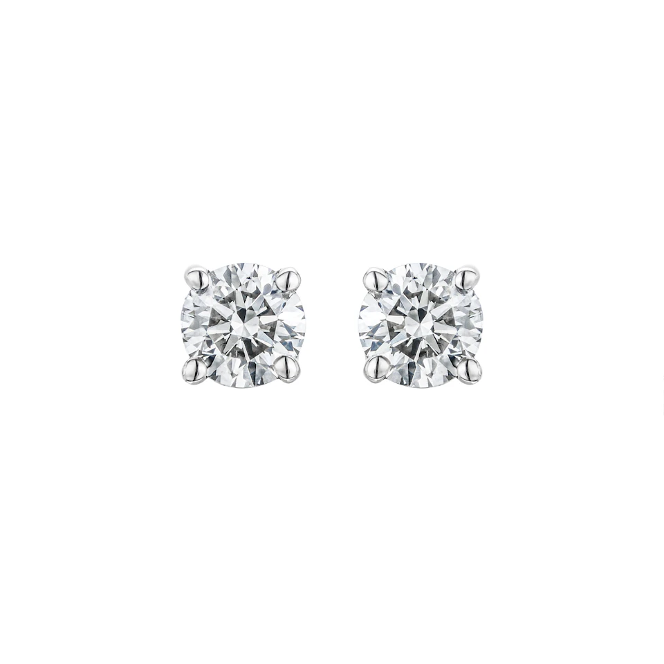 Diamond Earrings 0.20CT Studs Premium Quality in 18K White Gold - 3mm