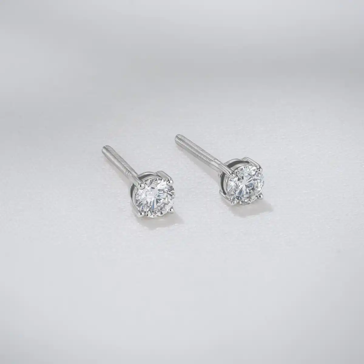 Diamond Earrings 0.50CT Studss Premium Quality in 18K White Gold 4.1mm