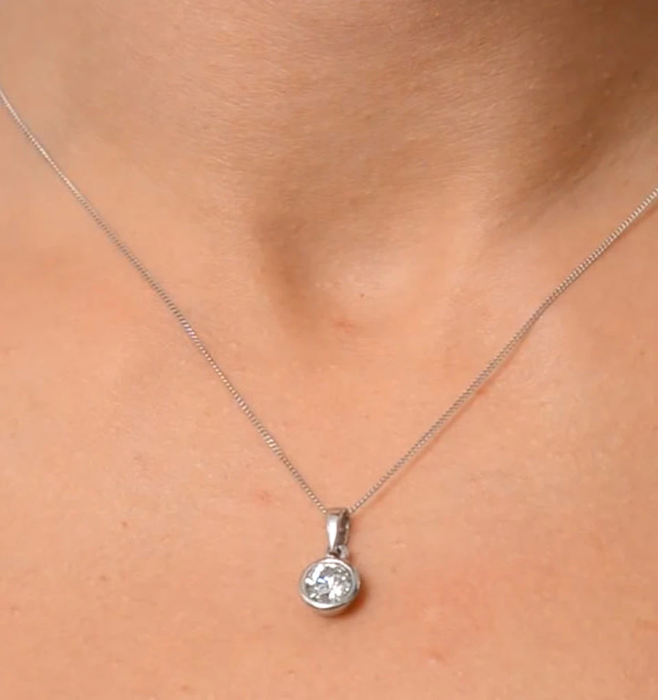 Certified Lab Diamond 1.00CT Emily 18K White Gold Pendant Necklace F/VS