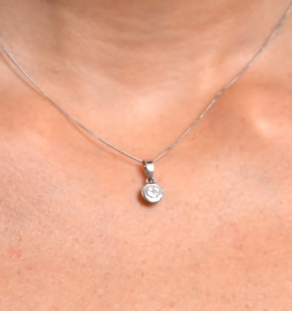 Certified Lab Diamond 0.50CT Emily 18K White Gold Pendant Necklace F/VS