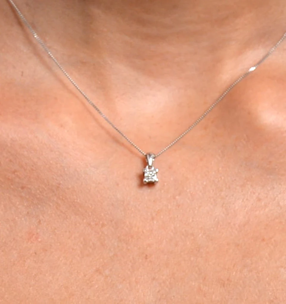 Olivia 18K White Gold Lab Diamond Pendant Necklace 0.50CT F/VS