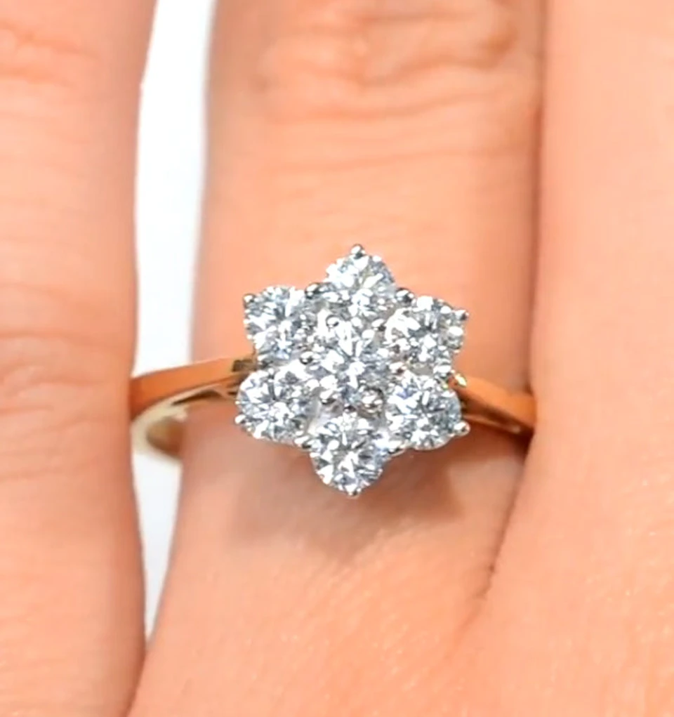 Millie 18K Gold Diamond Cluster Ring 0.50CT H/SI - FT20-72JUA