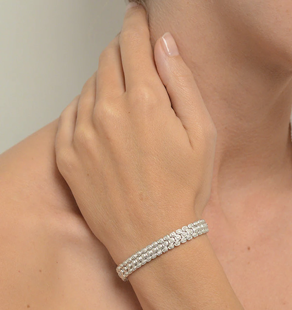 Evening Bracelet 1.00CT Lab Diamond in 925 Silver
