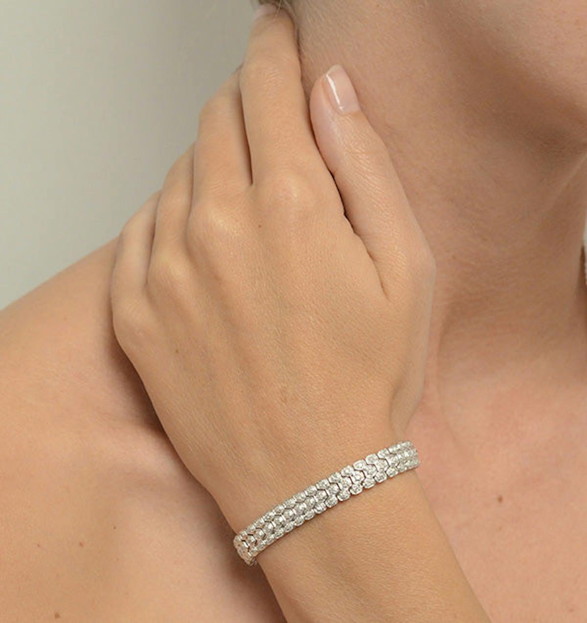 Evening Bracelet 1.00CT Diamond 9K White Gold