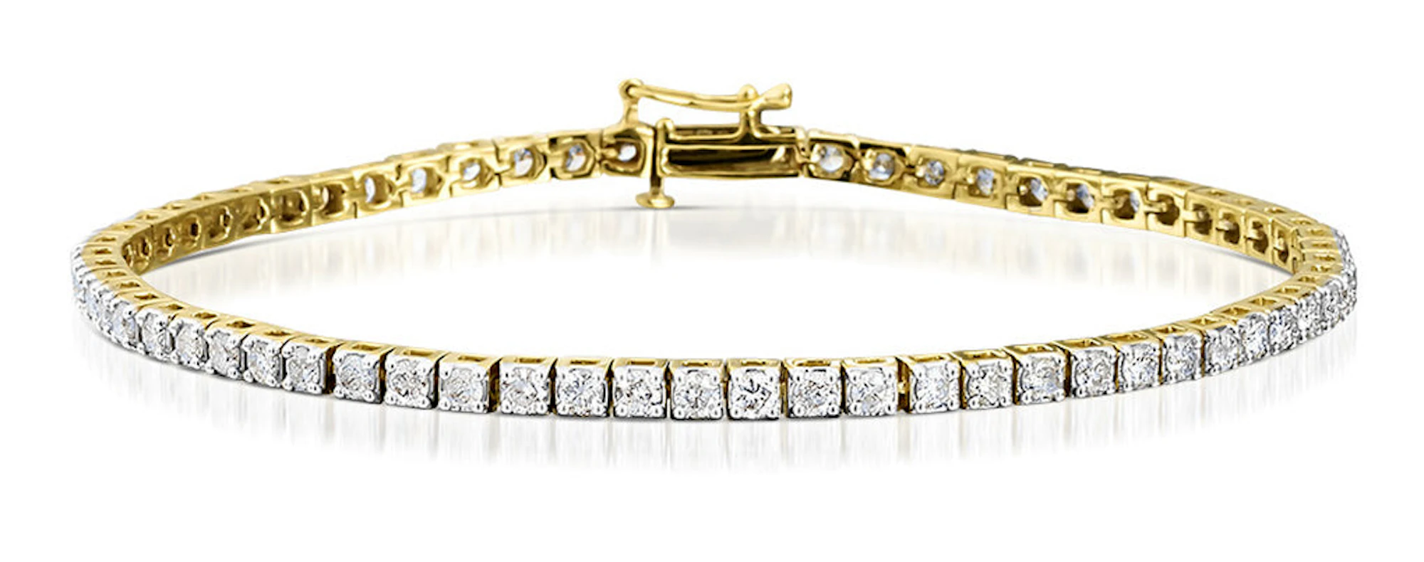 4ct Lab Diamond Tennis Bracelet Claw Set in 9K Yellow Gold