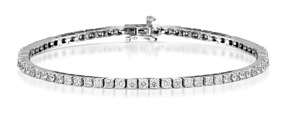 4ct Lab Diamond Tennis Bracelet Claw Set in 9K White Gold