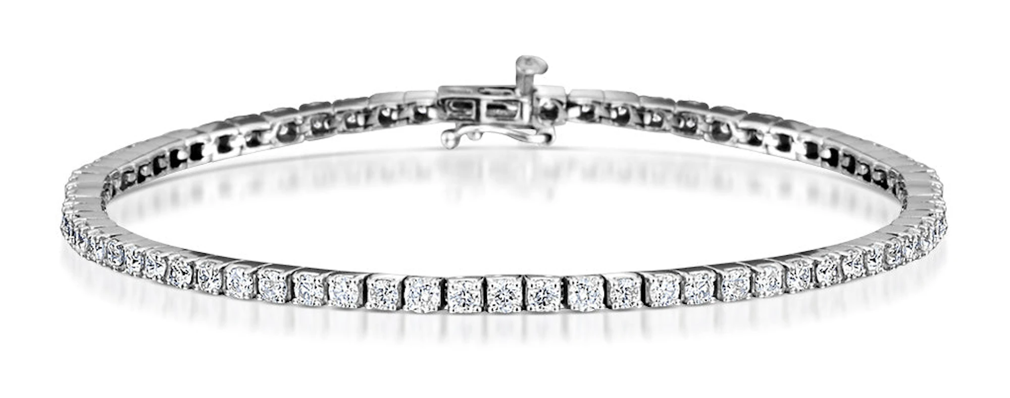 4ct Lab Diamond Tennis Bracelet Claw Set in 9K White Gold