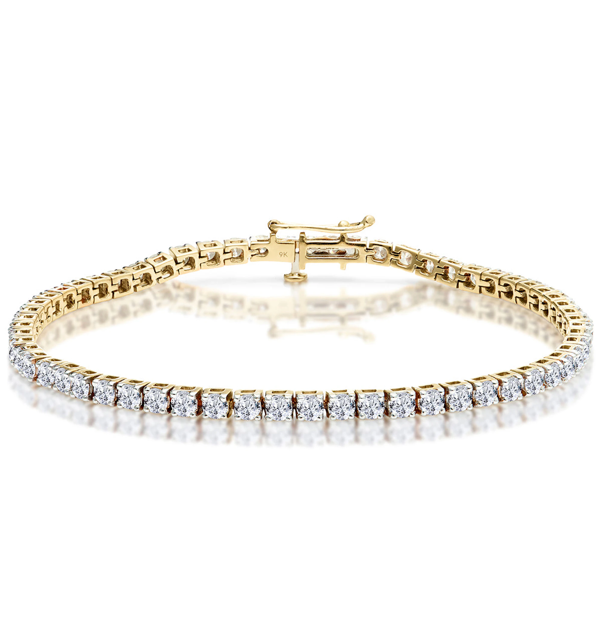 5ct Diamond Tennis Bracelet Claw Set in 9K Yellow Gold