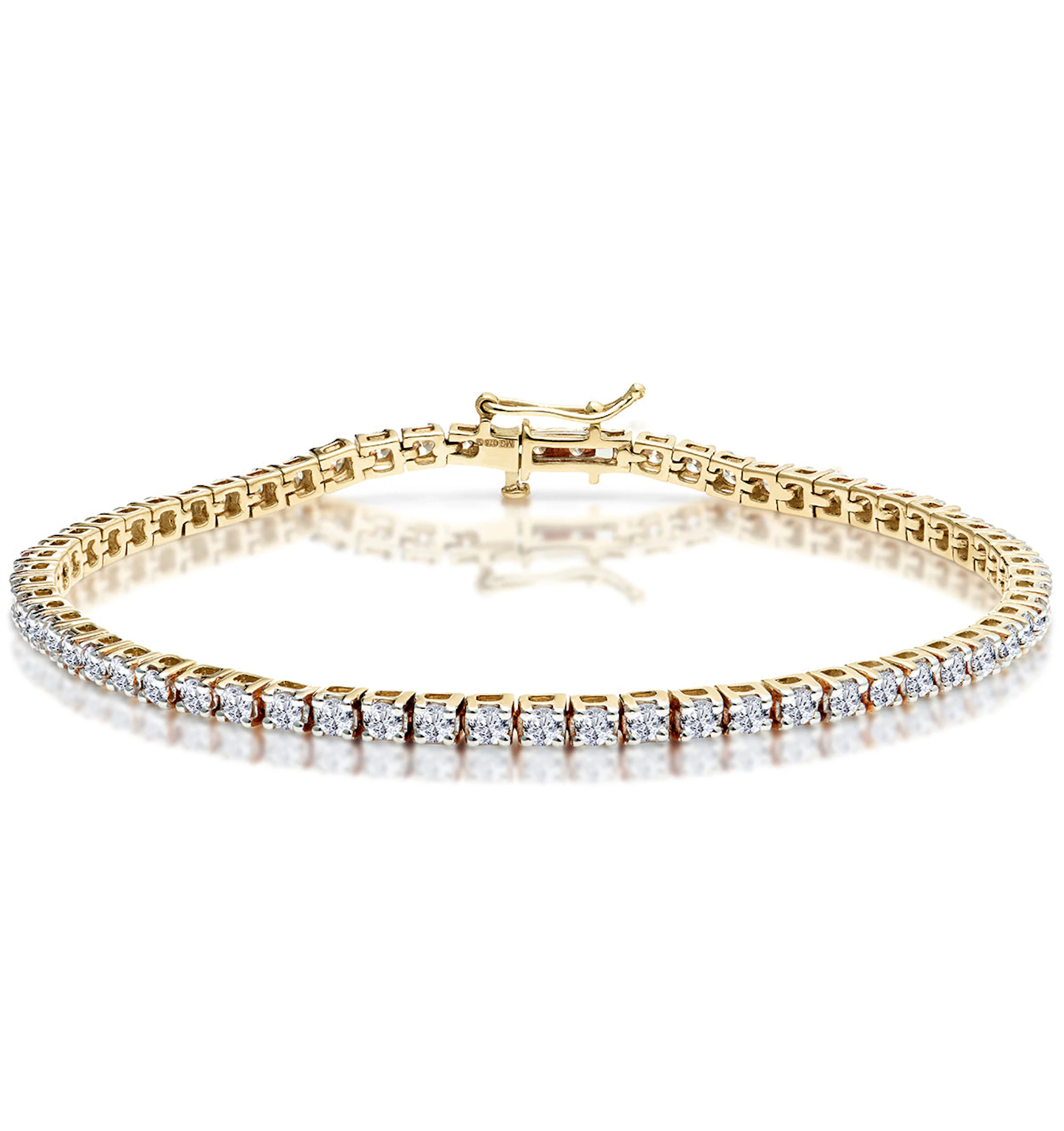 3ct Diamond Tennis Bracelet Claw Set in 9K Yellow Gold