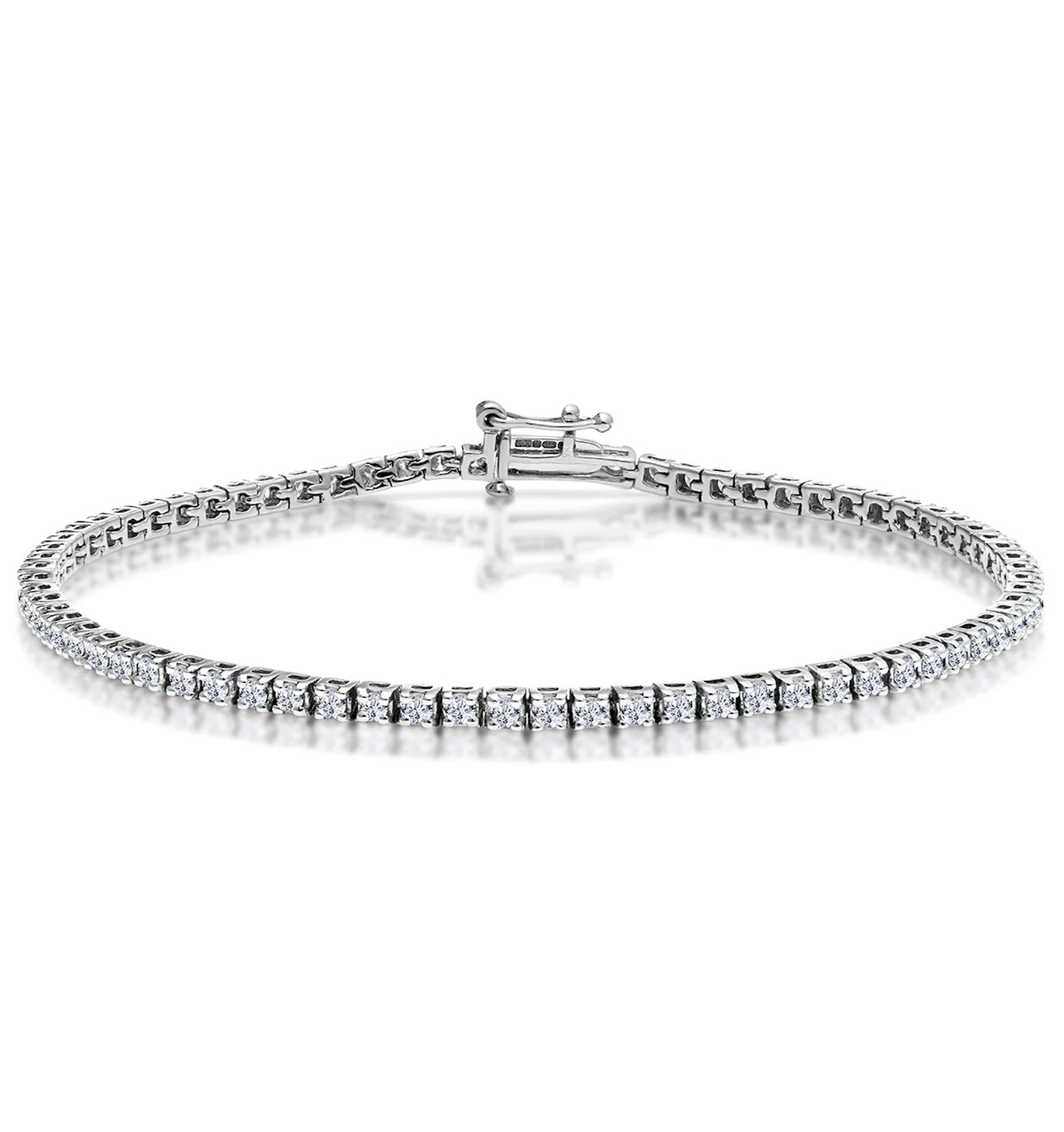 2ct Diamond Tennis Bracelet Claw Set in 9K White Gold