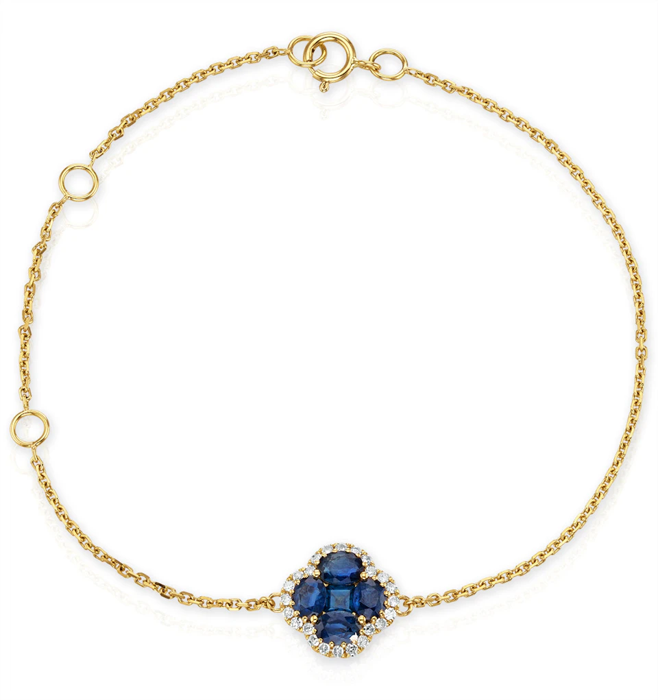Alegria 1.11ct Sapphire and Lab Diamond Bracelet in 9K Yellow Gold