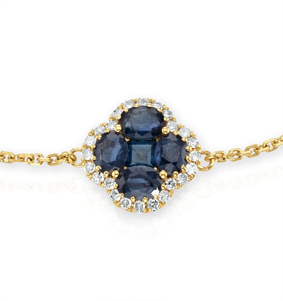 Alegria 1.11ct Sapphire and Lab Diamond Bracelet in 9K Yellow Gold