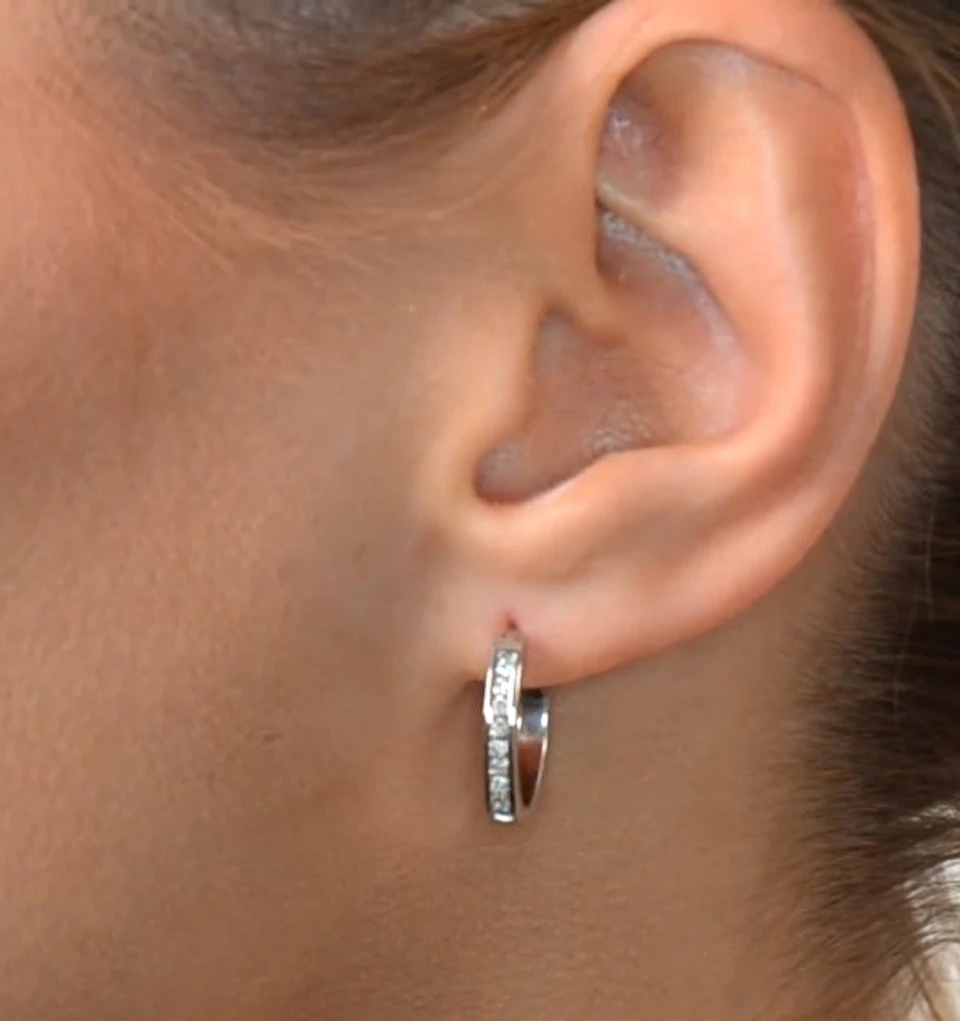 Hoop Earrings 0.25ct Lab Diamond 9K White Gold