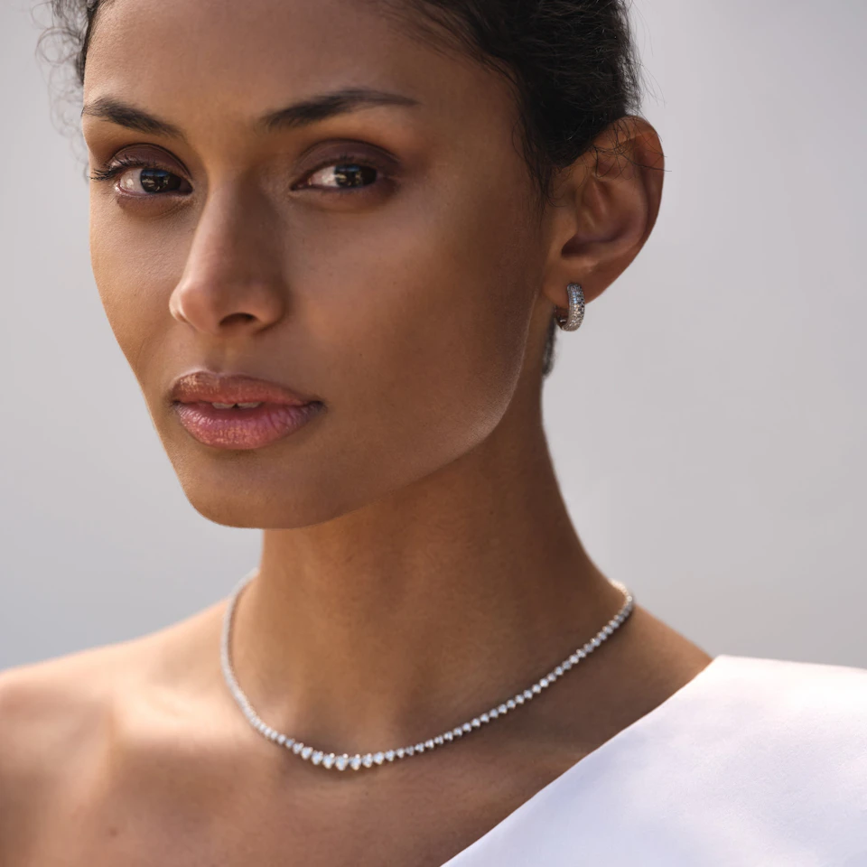 Huggie Earrings 0.33ct Diamond 9K White Gold