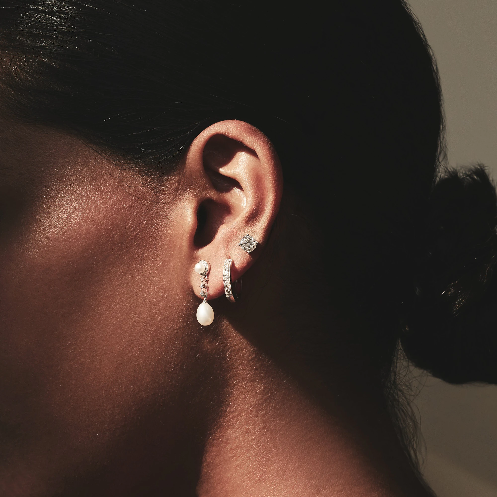 Diamond Stud Earrings 5.1mm 18K Gold - 1CT - F-G/VS