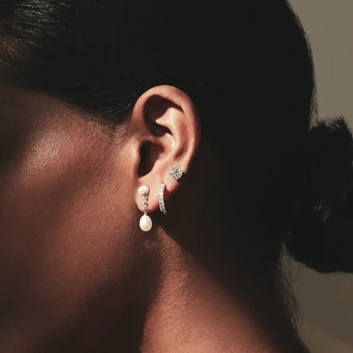 Lab Diamond Stud Earrings 1.00CT F/VS1 Quality 18K White Gold - 5.1mm