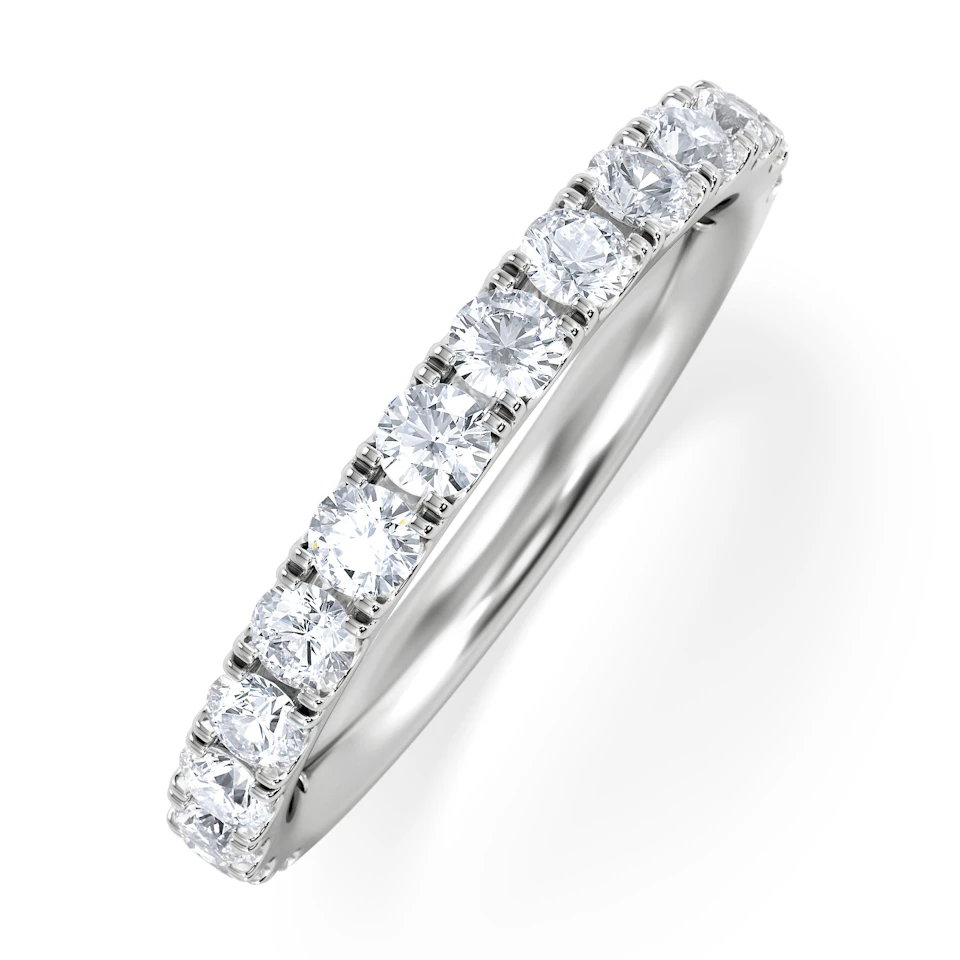 15 Stone Chloe 18K White Gold Lab Diamond Eternity Ring 1.00ct G/Vs