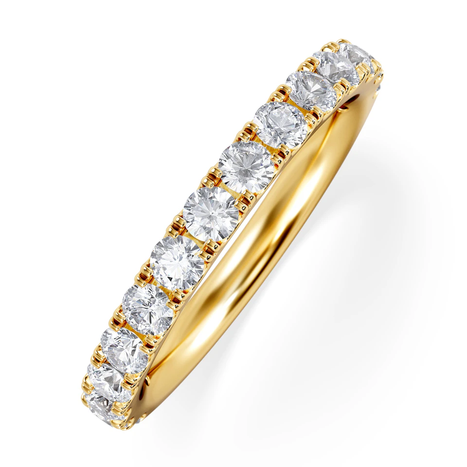 15 Stone Chloe 18K Gold Diamond Eternity Ring 1.00ct H/Si
